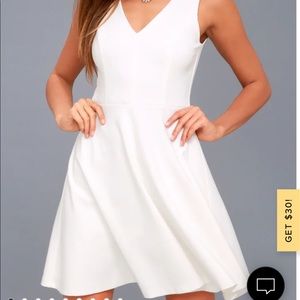 NWT Lulus Plus Size Bon Appetit White Skater Dress
